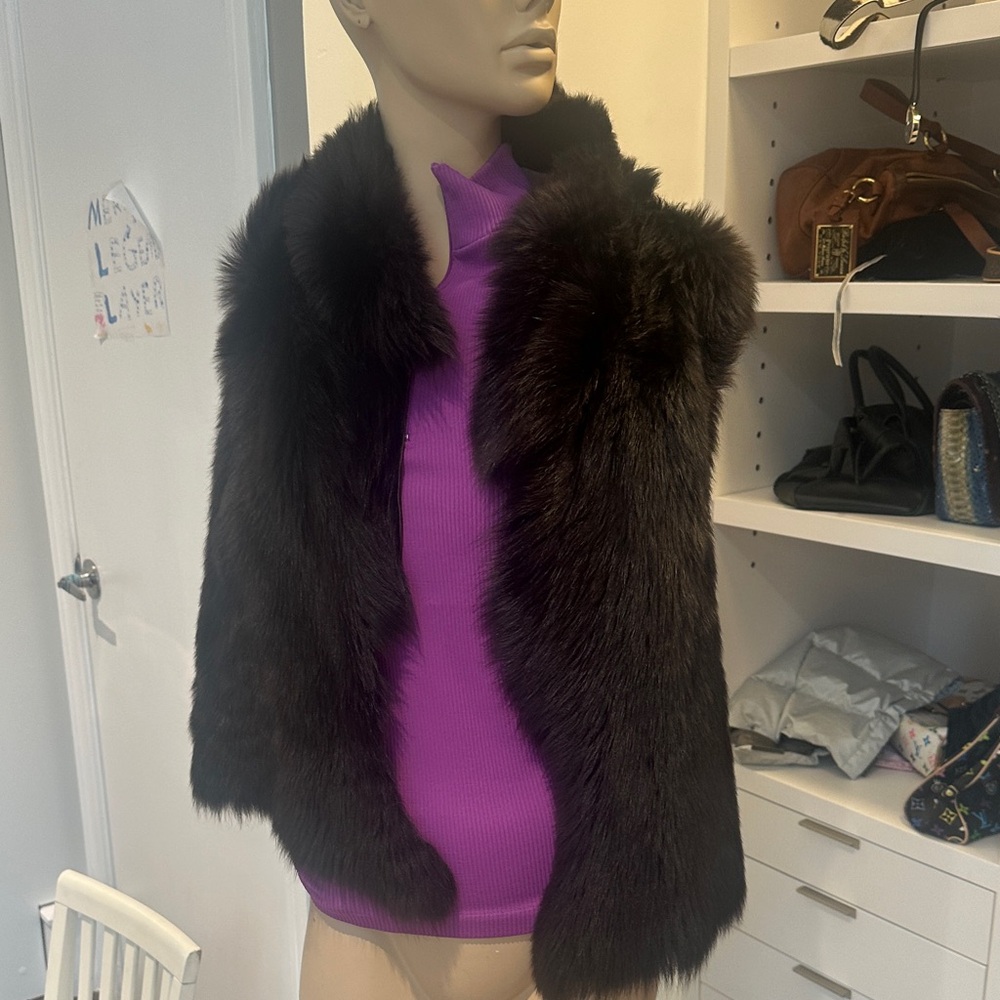 Black Faux Fur Vest